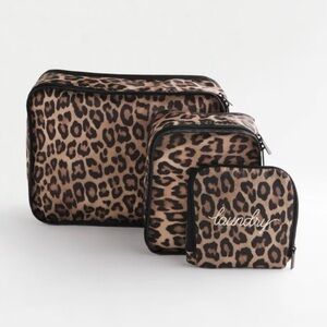 Chicos Packing Cubes and Laundry Bag Set in Animal Print NWT